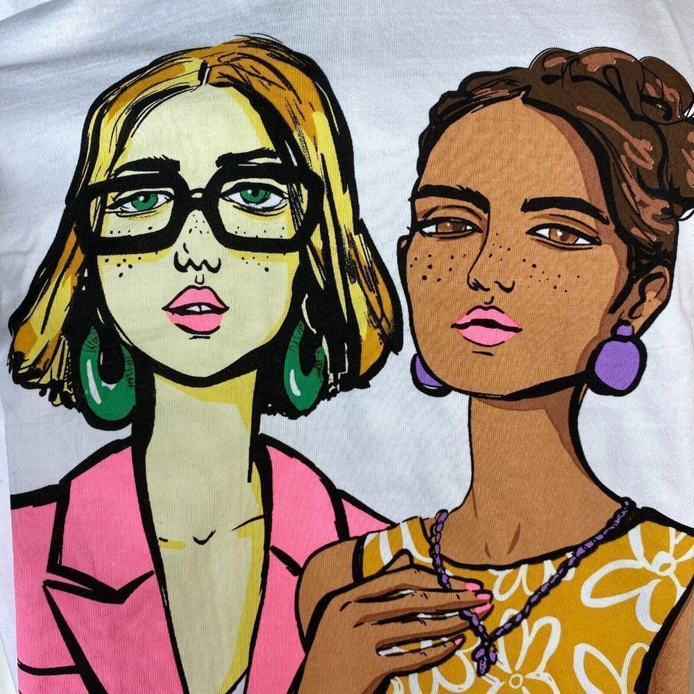 ZARA T-SHIRT PRINT WITH GIRLS - Picture 3 of 6